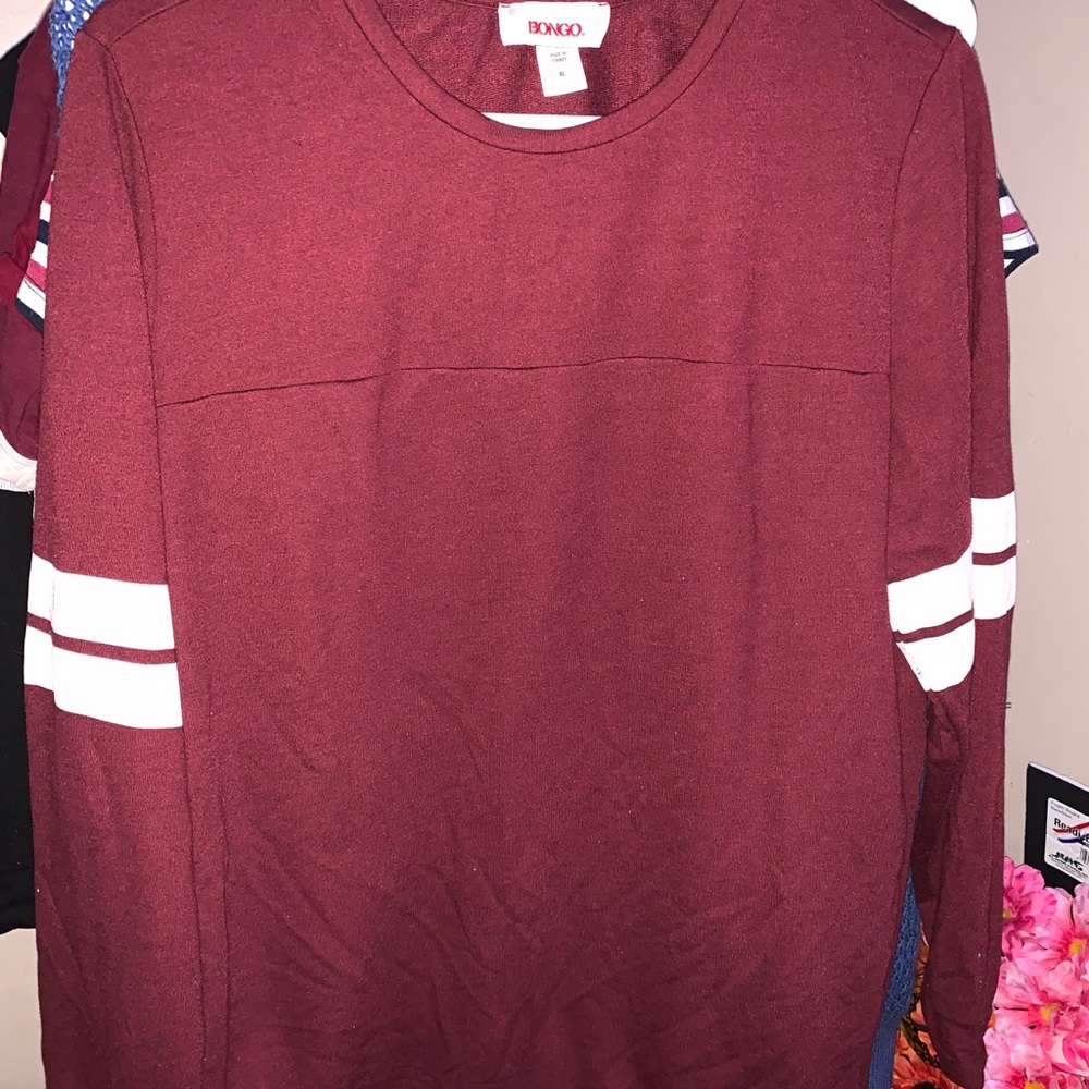 burgandy long sleeve tee